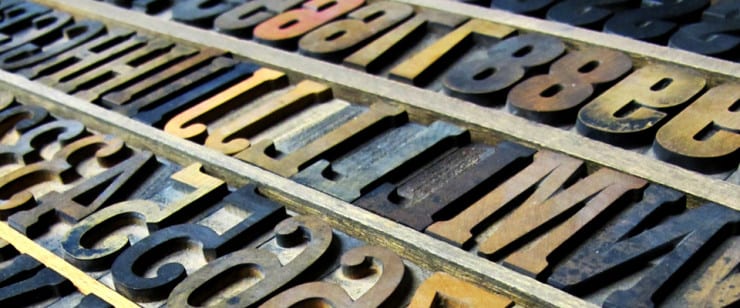 letterpress wood type in drawer