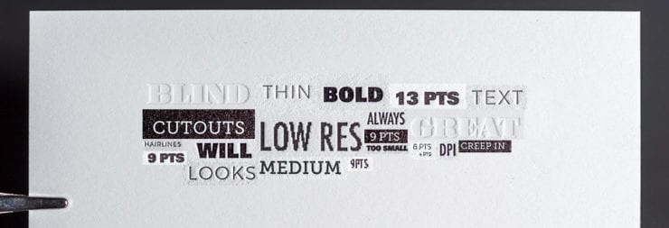 different deboss letterpress type examples to avoid using