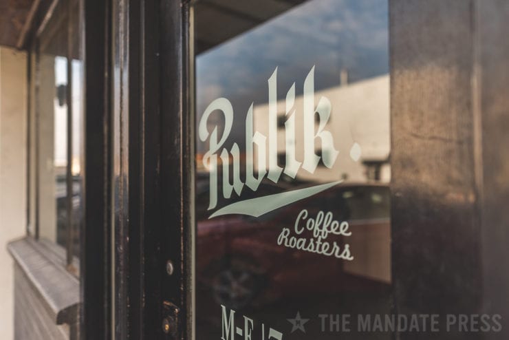 front door of publik coffee roasters downtown salt lake city