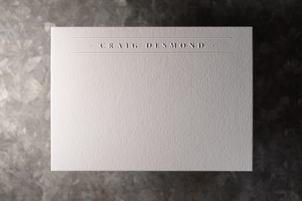 letterpress emboss deboss notecard on pearl paper