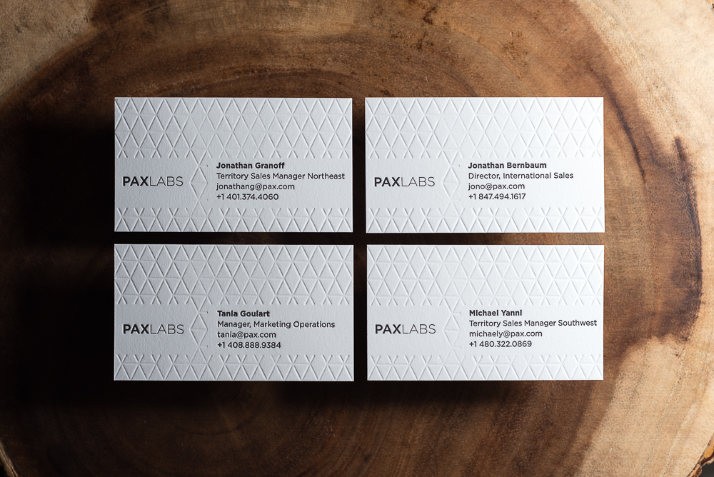 Matching letterpress business cards